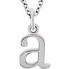 14K White Lowercase Initial a 16