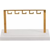 White Leatherette and Metal Bangle Stand