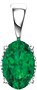 14K White Lab-Grown Emerald Pendant