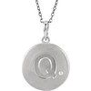 Sterling Silver .005 CTW Natural Diamond Initial Q 18