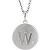 Sterling Silver .005 CTW Natural Diamond Initial W 18