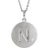 Sterling Silver .005 CTW Natural Diamond Initial N 18