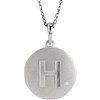 Sterling Silver .005 CTW Natural Diamond Initial H 18