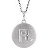 Sterling Silver .005 CTW Natural Diamond Initial R 18