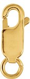 14K Yellow Recycled Metal Standard Weight Lobster Clasp with Ring