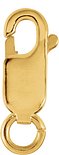14K Yellow Recycled Metal Lightweight Lobster Clasp with Ring