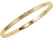 14K Yellow 4 mm Grooved Bangle 8
