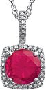 Sterling Silver 7 mm Lab-Grown Ruby & .015 CTW Natural Diamond 18