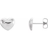 14K White .02 CTW Diamond Heart Earrings