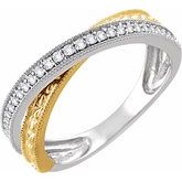 14K White & Yellow 1/6 CTW Diamond Ring