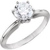 14K White 1/4 CT Diamond Solitaire Engagement Ring