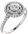 14K White 5.2 mm Round 1/2 CTW Natural Diamond Semi-Set Engagement Ring  