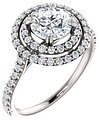 14K White 6.5 mm Round 1/2 CTW Natural Diamond Semi-Set Engagement Ring  