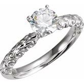 10K White 3/4 CTW Diamond Sculptural Engagement Ring Size 7