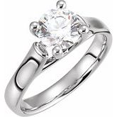 14K White 1/4 CTW Diamond Round Solitaire Engagement Ring