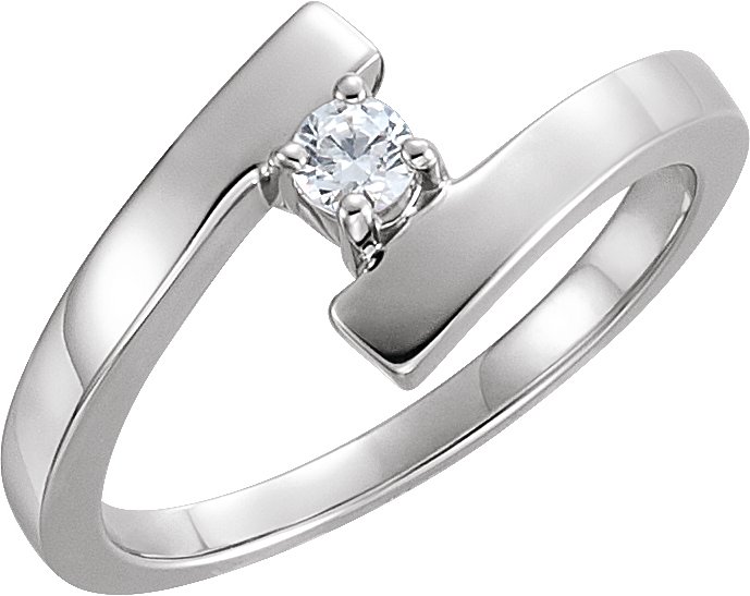 14K White 1-Stone Family Bypass Ring Mounting