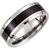 Tungsten 8 mm Beveled-Edge Band with Black Carbon Fiber Center Size 11