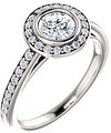 14K White 5.2 mm Round 1/3 CTW Natural Diamond Semi-Set Engagement Ring