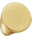 14K Yellow 22x20 mm Oval Signet Ring