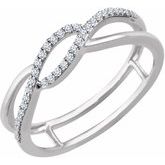 14K White 1/8 CTW Diamond Freeform Ring
