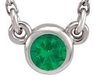 14K White Lab-Grown Emerald Solitaire 16