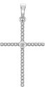 14K White 33.3x17.6 mm .03 CTW Natural Diamond Beaded Cross Pendant