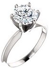 14K White 7.3-7.7 mm Round 6-Prong Solitaire Ring Mounting