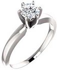 14K White 5-5.3 mm Round 6-Prong Solitaire Engagement Ring Mounting