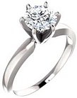 14K White 6-6.6 mm Round 6-Prong Solitaire Engagement Ring Mounting