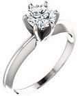 14K White 5.7-6 mm Round 6-Prong Comfort-Fit Solitaire Ring Mounting