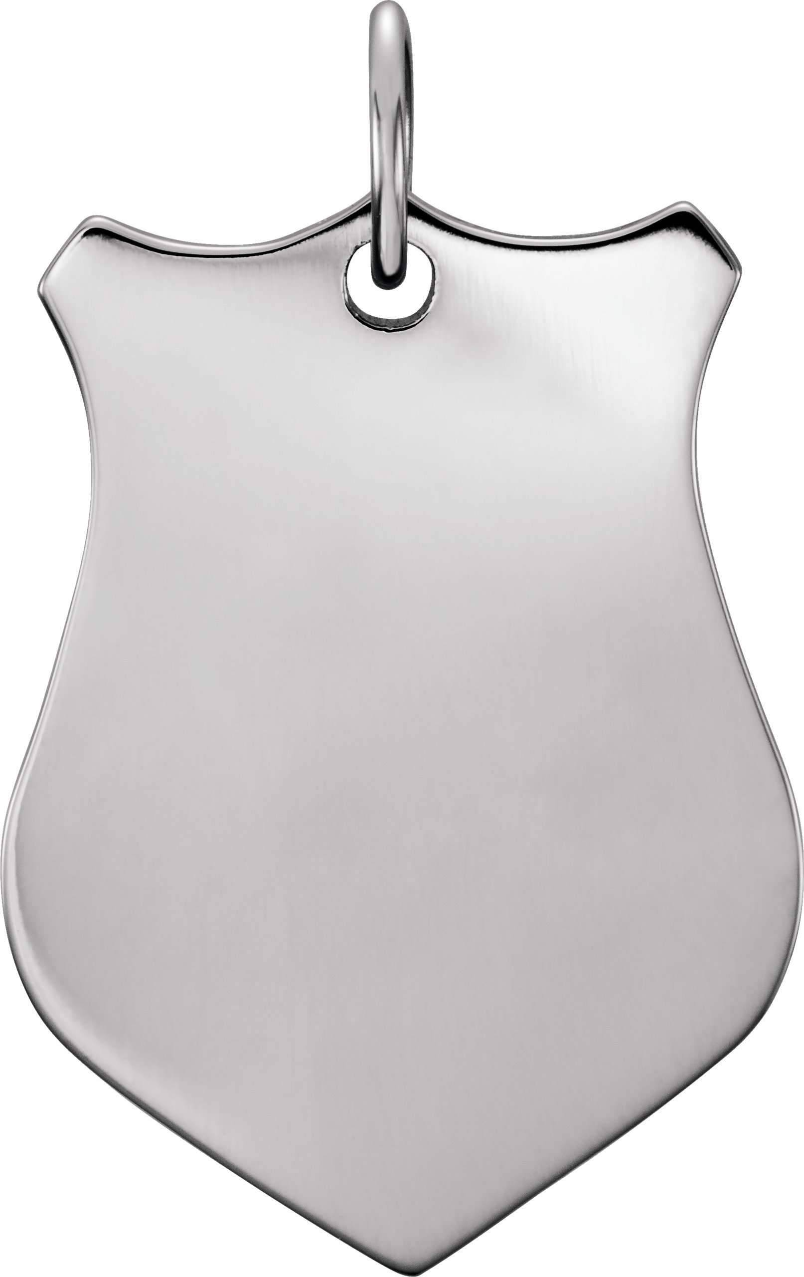 Sterling Silver 23.1x14.3 mm Engravable Shield Pendant