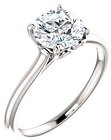 14K White  7 mm Round Solitaire Engagement Ring Mounting