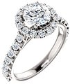 14K White 6.5 mm Round 5/8 CTW Natural Diamond Semi-Set Engagement Ring
