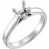 14K White 6.5 mm Round .04 CTW Natural Diamond Semi-Set  Engagement Ring 