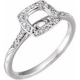 10K White 5.8 mm Round 1/8 CTW Diamond Semi-Set Engagement Ring 