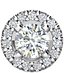 14K White 6 mm Round Forever One™ Lab-Grown Moissanite & 3/8 CTW Natural Diamond Earrings 