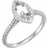 Platinum 10x5 mm Marquise 3/8 CTW Natural Diamond Semi-Set Engagement Ring