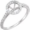 14K White 7.4 mm Round 1/3 CTW Diamond Semi-Set Engagement Ring 