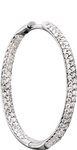 18K White 1 1/2 CTW Natural Diamond Inside-Outside Hinged 28 mm Hoop Earrings