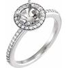 14K White 6.5 mm Round 1/6 CTW Natural Diamond Semi-Set Engagement Ring 