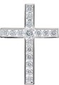 14K White 1 3/8 CTW Natural Diamond Cross Pendant