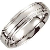 Cobalt 6 mm Double Ridged Band Size 10