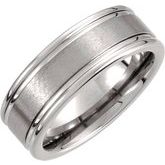 Tungsten 8.3 mm Grooved Band with Satin Center Size 10
