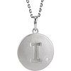 Sterling Silver .005 CTW Natural Diamond Initial I 18