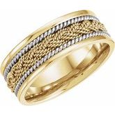 14K Yellow/White 8 mm Woven-Design Band Size 11