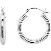 Sterling Silver 23 mm Tube Hoop Earrings
