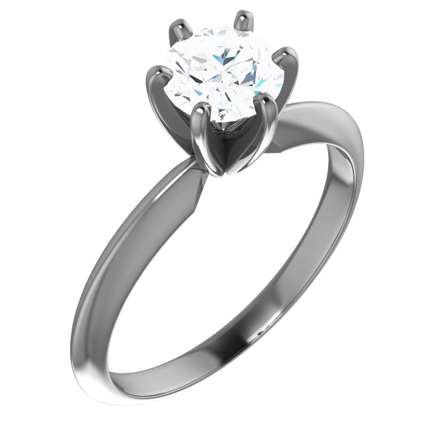 14K White 3/4 CTW Diamond 6-Prong Light Solitaire Engagement Ring
