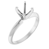 14K White 6-6.6 mm Round 4-Prong Light Solitaire Ring Mounting