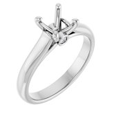 14K White 6.5 mm Round .04 CTW Natural Diamond Semi-set Engagement Ring