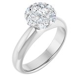 10K White 4.5 mm Round Cubic Zirconia & 3/4 CTW Diamond Engagement Ring 